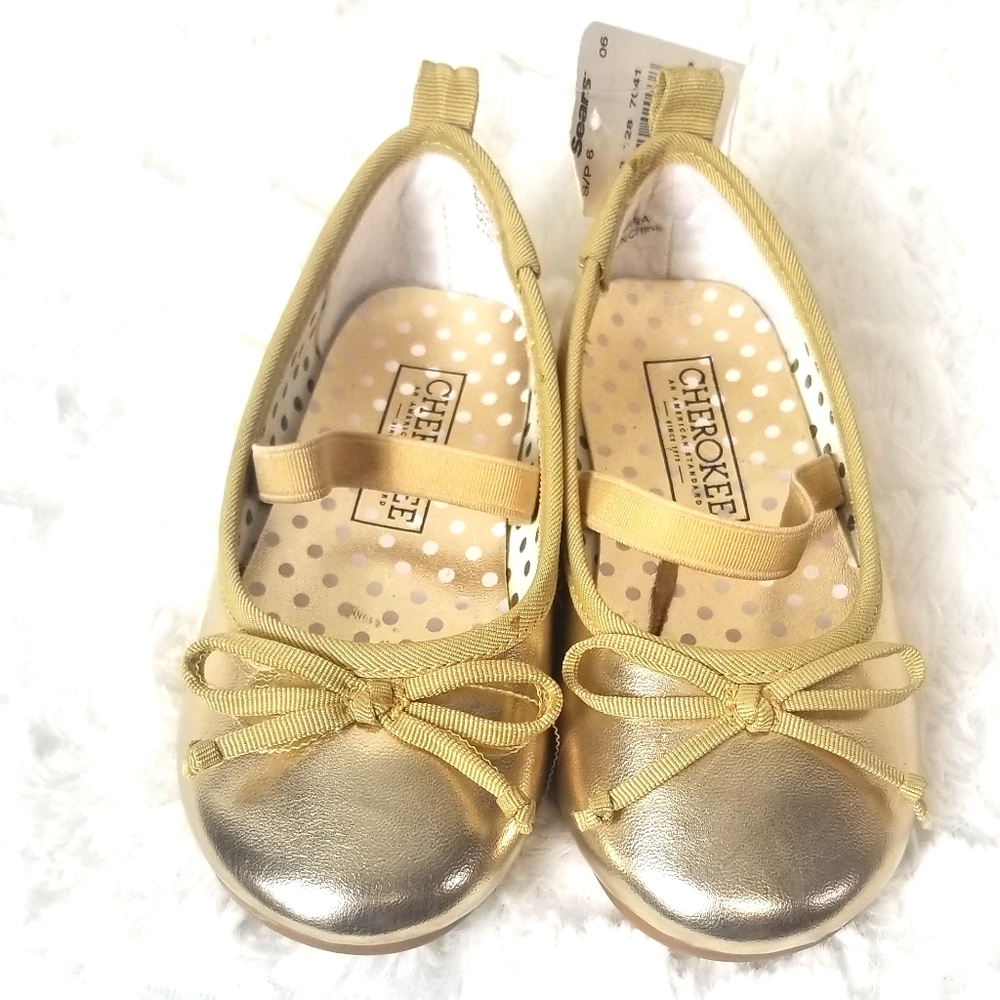 Toddler Girls Gold Flats